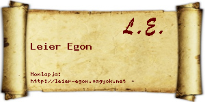 Leier Egon névjegykártya